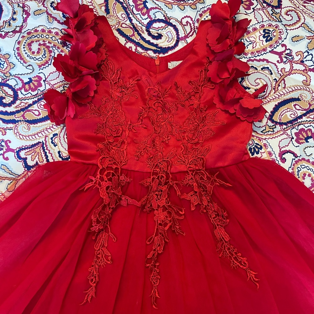 Trish Scully Bianca Christmas Dress in Red Girls Size 8